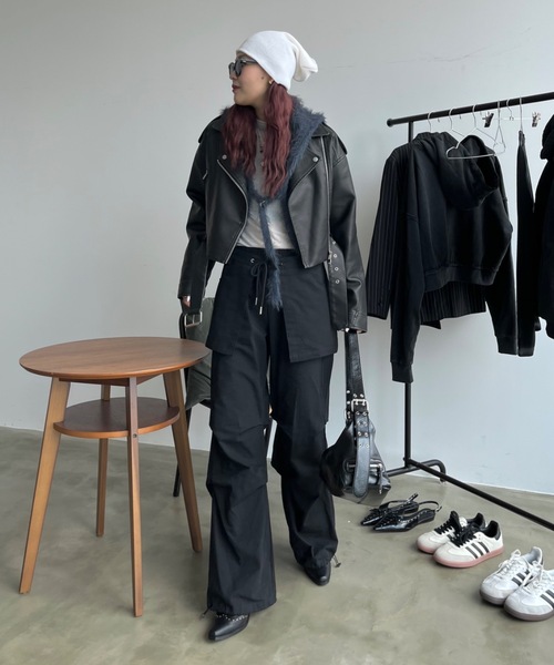 SHAGGIE（シャギー）の「ルーズニット帽（ニットキャップ/ビーニー・レディース・グレー/ブラック/ホワイト・FREE）」の6枚目の写真