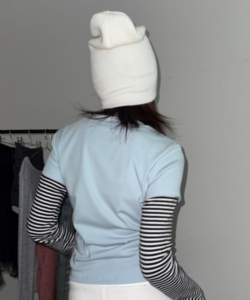 SHAGGIE（シャギー）の「ルーズニット帽（ニットキャップ/ビーニー・レディース・グレー/ブラック/ホワイト・FREE）」の15枚目の写真