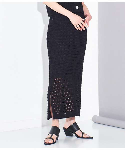 Settimissimo（セッティミッシモ）の「メッシュ ナロースカート タイト（スカート・レディース・ブルー/ブラック・FREE）」の3枚目の写真