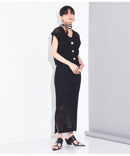 Settimissimo（セッティミッシモ）の「メッシュ ナロースカート タイト（スカート・レディース・ブルー/ブラック・FREE）」の5枚目の写真