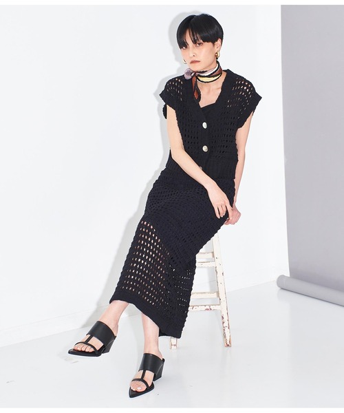 Settimissimo（セッティミッシモ）の「メッシュ ナロースカート タイト（スカート・レディース・ブルー/ブラック・FREE）」の8枚目の写真