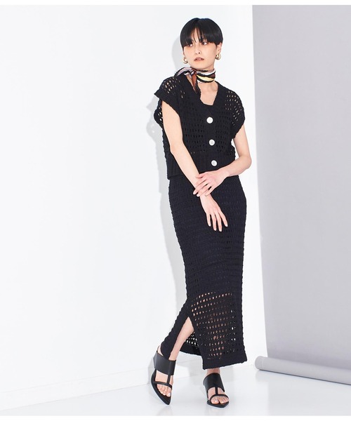 Settimissimo（セッティミッシモ）の「メッシュ ナロースカート タイト（スカート・レディース・ブルー/ブラック・FREE）」の6枚目の写真