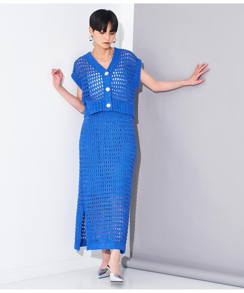 Settimissimo（セッティミッシモ）の「メッシュ ナロースカート タイト（スカート・レディース・ブルー/ブラック・FREE）」の12枚目の写真