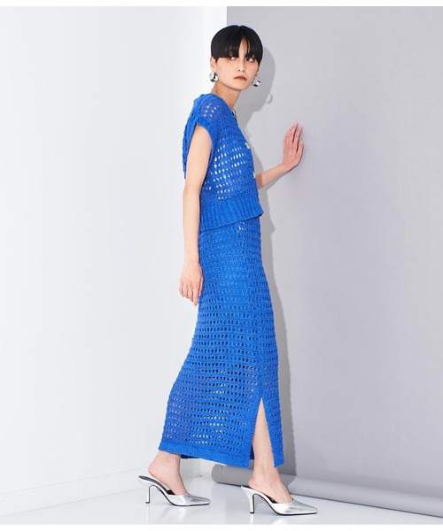 Settimissimo（セッティミッシモ）の「メッシュ ナロースカート タイト（スカート・レディース・ブルー/ブラック・FREE）」の13枚目の写真