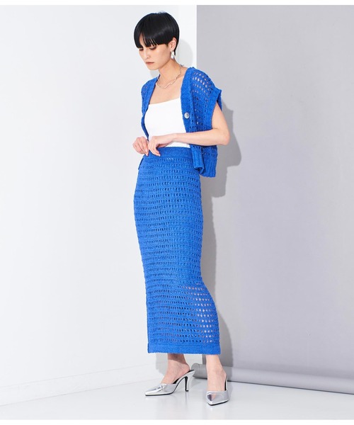 Settimissimo（セッティミッシモ）の「メッシュ ナロースカート タイト（スカート・レディース・ブルー/ブラック・FREE）」の14枚目の写真