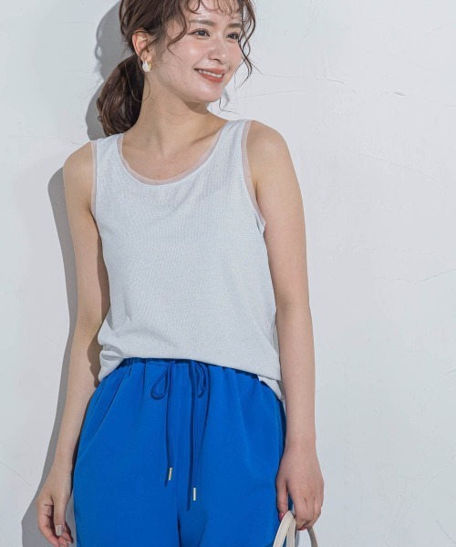 VICKY(ビッキー)の「【インナーに大活躍】ラメタンクトップ≪手洗い可能≫(キャミソール・レディース・ホワイト/ブラック・M)」の3枚目の写真