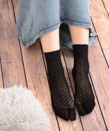 VIBGYOR Women | 【float】小花柄メッシュ クルー丈 2本指/足袋ソックス(ソックス/靴下)