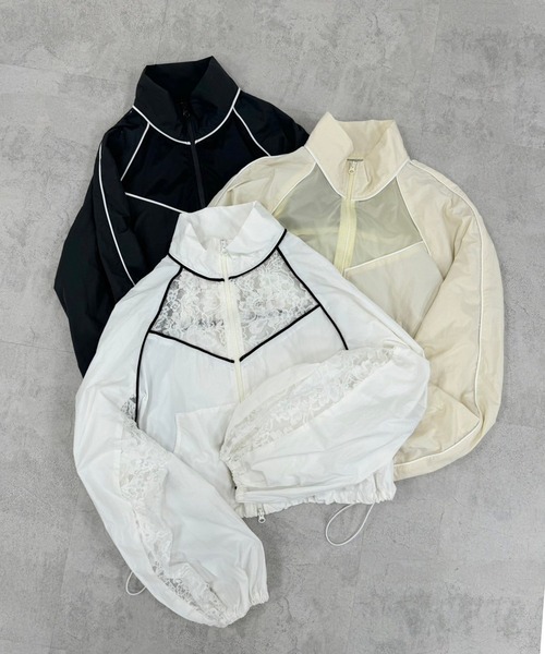 未使用■ROPE’■ショートジップライトブルゾン■ホワイト■オーバーサイズ■ ROPÉ(ロペ) / ショートジップライトブルゾン (ジャケット/アウター