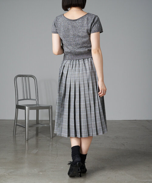 RAY CASSIN（レイカズン）の「カットホールシアーニット（ニット/セーター・レディース・ブルー/ライトグレー/ブラック・FREE）」の14枚目の写真