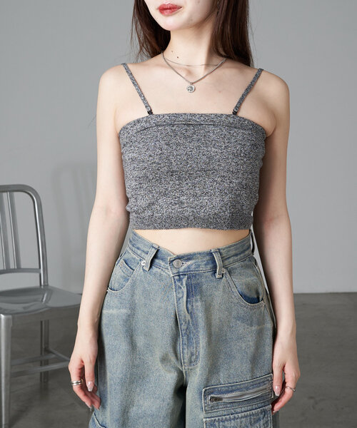 RAY CASSIN（レイカズン）の「カットホールシアーニット（ニット/セーター・レディース・ブルー/ライトグレー/ブラック・FREE）」の19枚目の写真