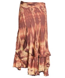 MARAI（マーライ）の「タイダイ柄 レーヨンラップスカート キレイめ（スカート）」