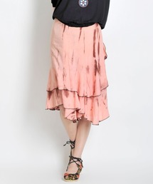 MARAI（マーライ）の「タイダイ柄 レーヨンラップスカート キレイめ（スカート）」