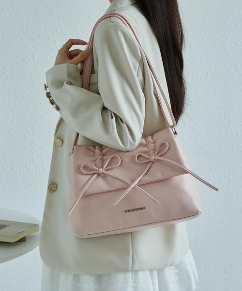ZARA)リボンハンドバッグ - メルカリ