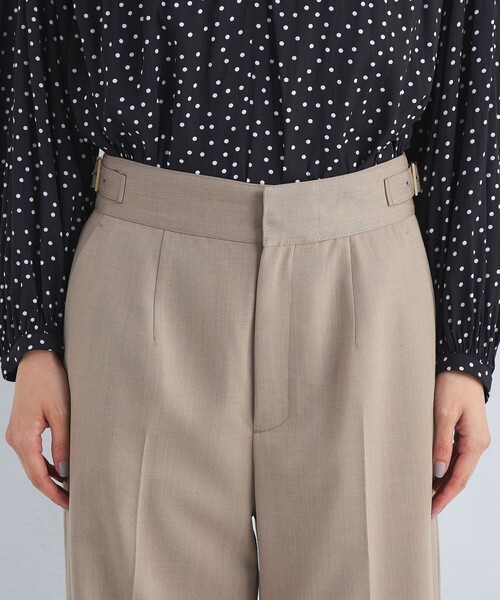 green label relaxing（グリーンレーベルリラクシング）の「［size SHORTあり］Greed グリード サイドタブ パンツ -ウォッシャブル・防シワ-（その他パンツ・レディース・ネイビー/ベージュ・SHORT/36/38/40）」の9枚目の写真