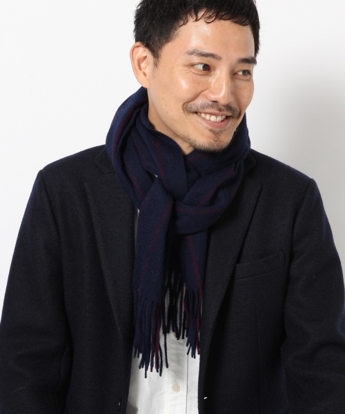 GLOBAL WORK（グローバルワーク）の「ウールカシミヤマフラー/565543 （マフラー・メンズ・レモンイエロー/ダークブルー/ライトブルー/ライトグレー/ダークネイビー/ボルドー/グレー/ブルー/その他/グリーン/ダークグレー/イエロー系その他/カーキ/レッド/オレンジ/イエロー/ブルー系その他/その他1・FREE）」の9枚目の写真