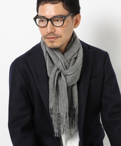 GLOBAL WORK（グローバルワーク）の「ウールカシミヤマフラー/565543 （マフラー・メンズ・レモンイエロー/ダークブルー/ライトブルー/ライトグレー/ダークネイビー/ボルドー/グレー/ブルー/その他/グリーン/ダークグレー/イエロー系その他/カーキ/レッド/オレンジ/イエロー/ブルー系その他/その他1・FREE）」の3枚目の写真