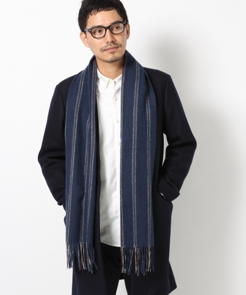 GLOBAL WORK（グローバルワーク）の「ウールカシミヤマフラー/565543 （マフラー・メンズ・レモンイエロー/ダークブルー/ライトブルー/ライトグレー/ダークネイビー/ボルドー/グレー/ブルー/その他/グリーン/ダークグレー/イエロー系その他/カーキ/レッド/オレンジ/イエロー/ブルー系その他/その他1・FREE）」の8枚目の写真