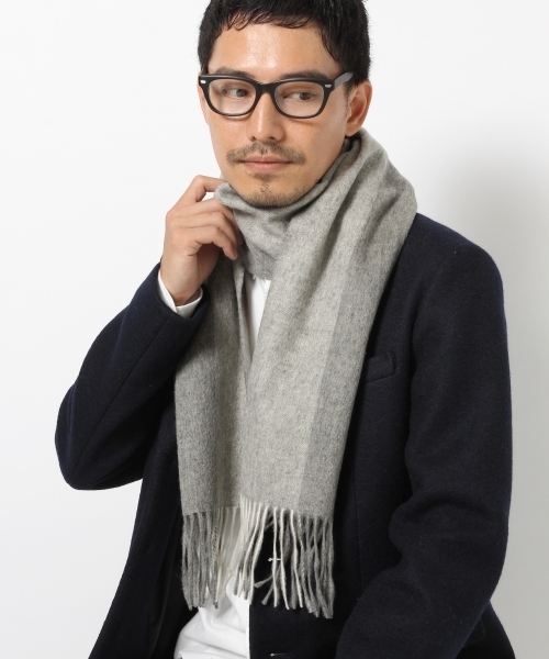 GLOBAL WORK（グローバルワーク）の「ウールカシミヤマフラー/565543 （マフラー・メンズ・レモンイエロー/ダークブルー/ライトブルー/ライトグレー/ダークネイビー/ボルドー/グレー/ブルー/その他/グリーン/ダークグレー/イエロー系その他/カーキ/レッド/オレンジ/イエロー/ブルー系その他/その他1・FREE）」の2枚目の写真