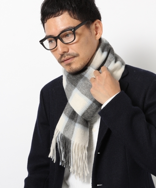 GLOBAL WORK（グローバルワーク）の「ウールカシミヤマフラー/565543 （マフラー・メンズ・レモンイエロー/ダークブルー/ライトブルー/ライトグレー/ダークネイビー/ボルドー/グレー/ブルー/その他/グリーン/ダークグレー/イエロー系その他/カーキ/レッド/オレンジ/イエロー/ブルー系その他/その他1・FREE）」の7枚目の写真