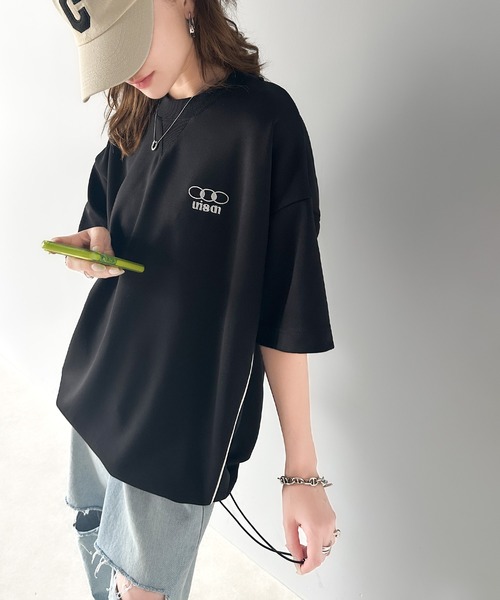 セール】大人スポーティー。パイピングダンボールオーバTシャツ