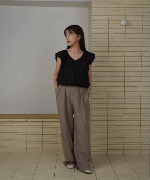 I_am（アイアム）の「puff shoulder blouse / パフショルダーブラウス（Tシャツ/カットソー・レディース・ブラック/ベビーピンク・FREE）」の5枚目の写真