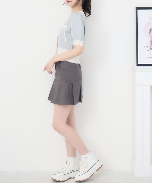 ems excite（エムズエキサイト）の「バイカラーショートNTカーデ（カーディガン/ボレロ・レディース・グリーン/オフホワイト/ブラック系その他3・FREE）」の18枚目の写真