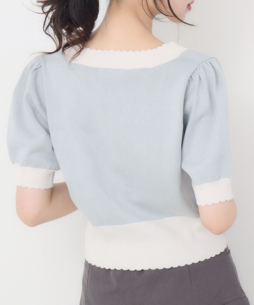 ems excite（エムズエキサイト）の「バイカラーショートNTカーデ（カーディガン/ボレロ・レディース・グリーン/オフホワイト/ブラック系その他3・FREE）」の16枚目の写真