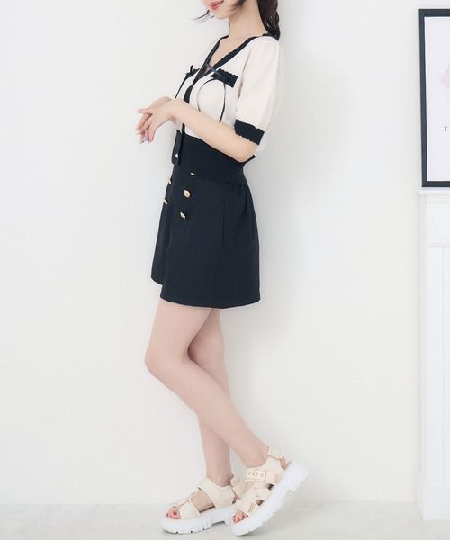 ems excite（エムズエキサイト）の「バイカラーショートNTカーデ（カーディガン/ボレロ・レディース・グリーン/オフホワイト/ブラック系その他3・FREE）」の9枚目の写真