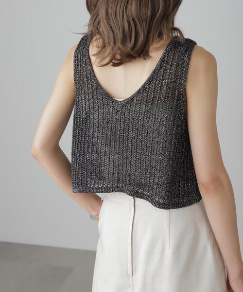 FREE'S MART（フリーズマート）の「前後2WAYラメニットメッシュベスト（ベスト・レディース・ゴールド/ブラック/シルバー/ブラウン・FREE）」の21枚目の写真