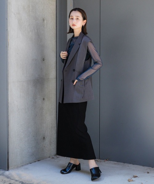 SENSE OF PLACE by URBAN RESEARCH（センスオブプレイスバイアーバンリサーチ）の「パッチワークリボンジレ（ベスト・レディース・グレー/ブラウン・ONE）」の8枚目の写真