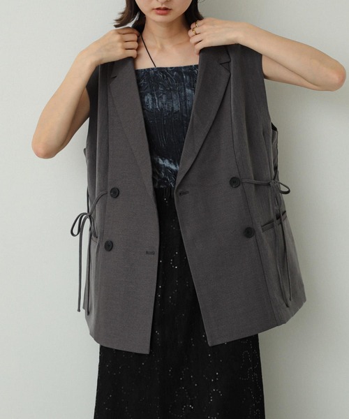 SENSE OF PLACE by URBAN RESEARCH（センスオブプレイスバイアーバンリサーチ）の「パッチワークリボンジレ（ベスト・レディース・グレー/ブラウン・ONE）」の4枚目の写真