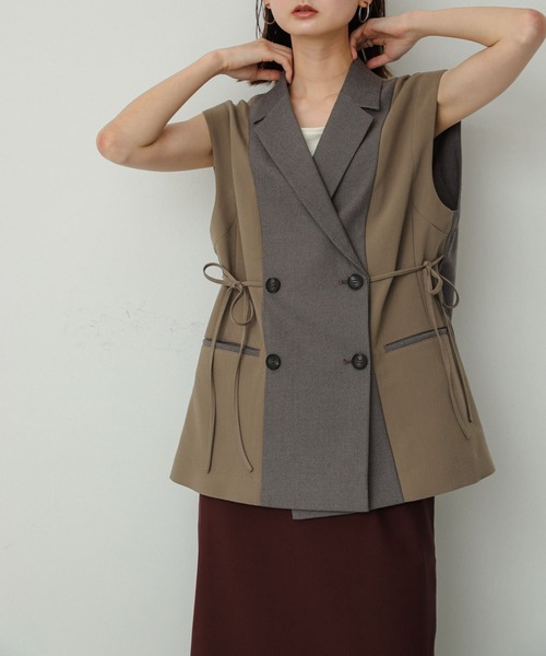 SENSE OF PLACE by URBAN RESEARCH（センスオブプレイスバイアーバンリサーチ）の「パッチワークリボンジレ（ベスト・レディース・グレー/ブラウン・ONE）」の17枚目の写真