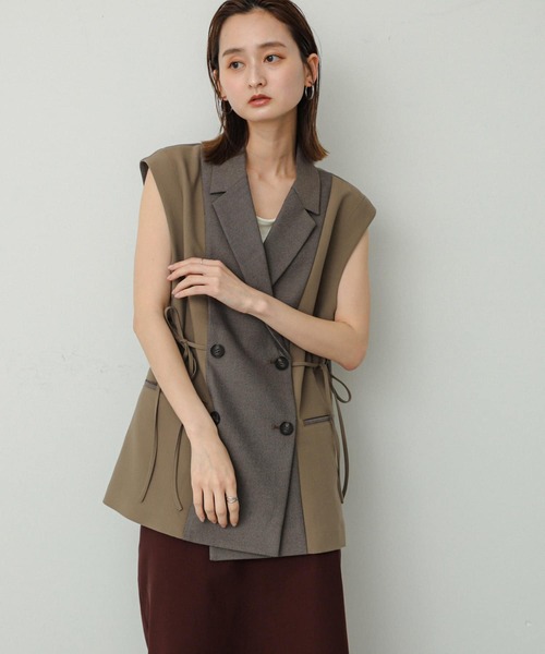 SENSE OF PLACE by URBAN RESEARCH（センスオブプレイスバイアーバンリサーチ）の「パッチワークリボンジレ（ベスト・レディース・グレー/ブラウン・ONE）」の16枚目の写真