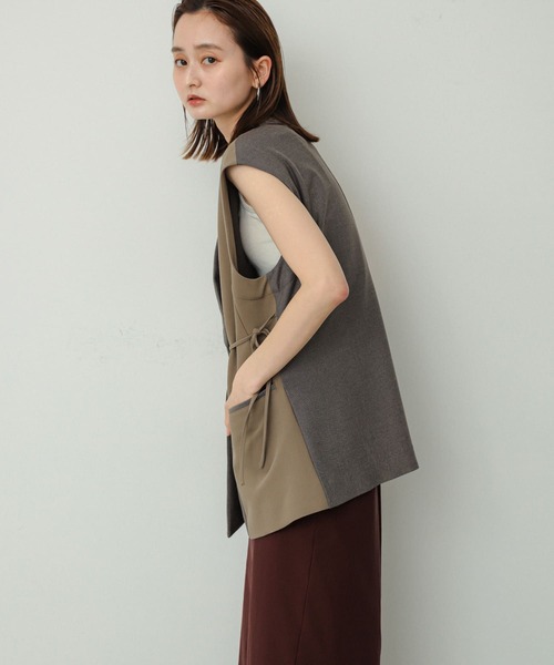 SENSE OF PLACE by URBAN RESEARCH（センスオブプレイスバイアーバンリサーチ）の「パッチワークリボンジレ（ベスト・レディース・グレー/ブラウン・ONE）」の15枚目の写真