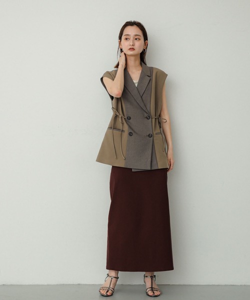 SENSE OF PLACE by URBAN RESEARCH（センスオブプレイスバイアーバンリサーチ）の「パッチワークリボンジレ（ベスト・レディース・グレー/ブラウン・ONE）」の12枚目の写真