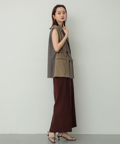 SENSE OF PLACE by URBAN RESEARCH（センスオブプレイスバイアーバンリサーチ）の「パッチワークリボンジレ（ベスト・レディース・グレー/ブラウン・ONE）」の3枚目の写真