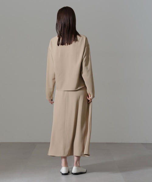 NANO universe（ナノユニバース）の「フロントボタンフレアスカート(セットアップ可)（スカート・レディース・グリーン系その他4/ブラック/ベージュ・FREE）」の6枚目の写真