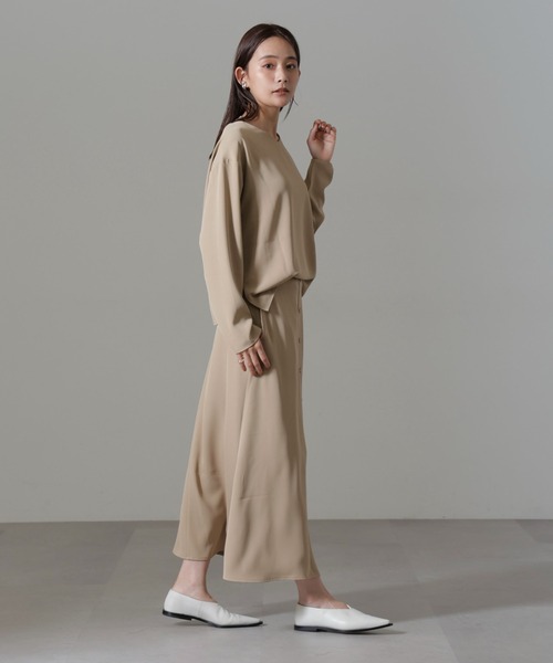 NANO universe（ナノユニバース）の「フロントボタンフレアスカート(セットアップ可)（スカート・レディース・グリーン系その他4/ブラック/ベージュ・FREE）」の11枚目の写真