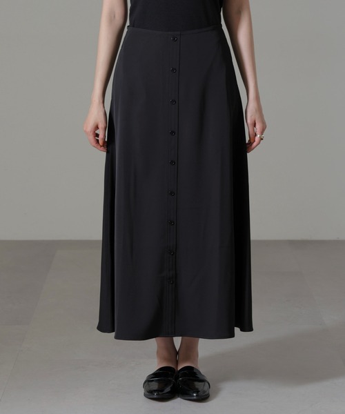 NANO universe（ナノユニバース）の「フロントボタンフレアスカート(セットアップ可)（スカート・レディース・グリーン系その他4/ブラック/ベージュ・FREE）」の14枚目の写真