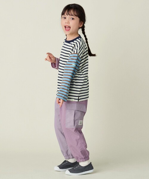 BEAMS mini(ビームスミニ)の「ナイロン カラーブロック カーゴパンツ 2024FW(90~150cm)(カーゴパンツ・キッズ・ミント/ピンク・90/100/110/120/130/140/150)」の5枚目の写真