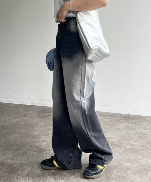 CPCM（シーピーシーエム）の「オーバーダイデニム（デニムパンツ・レディース・ブルー/ブラック・SMALL/MEDIUM）」の3枚目の写真