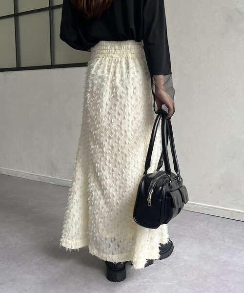 Thevon（ゼボン）の「フリンジシアーマーメイドスカート（スカート・レディース・ブラック/ホワイト系その他/ブラウン・FREE）」の6枚目の写真