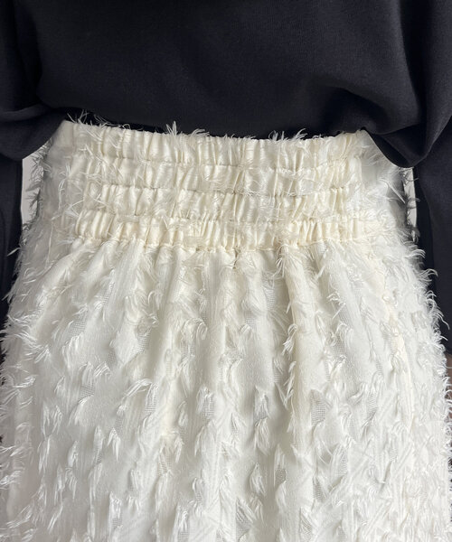 Thevon（ゼボン）の「フリンジシアーマーメイドスカート（スカート・レディース・ブラック/ホワイト系その他/ブラウン・FREE）」の14枚目の写真