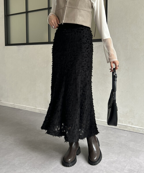 Thevon（ゼボン）の「フリンジシアーマーメイドスカート（スカート・レディース・ブラック/ホワイト系その他/ブラウン・FREE）」の17枚目の写真