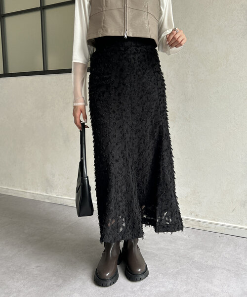 Thevon（ゼボン）の「フリンジシアーマーメイドスカート（スカート・レディース・ブラック/ホワイト系その他/ブラウン・FREE）」の20枚目の写真