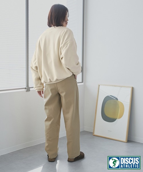 DISCUS ATHLETIC（ディスカス　アスレチック）の「DISCUS ATHLETIC/ディスカス アスレチック ワンポイントロゴリブ編みオーバーサイズブルゾン（ブルゾン・レディース・パープル/ブラウン/ブラック/オフホワイト・M/L）」の11枚目の写真