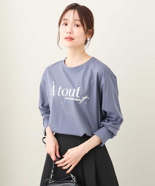 【セール】2024AW/発泡ロゴコットンロンTカットソー/洗える（Tシャツ/カットソー）｜MK MICHEL KLEIN（エムケーミッシェルクラン） 7,178円