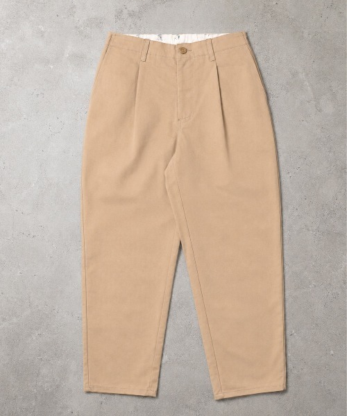 UNIVERSAL OVERALL(ユニバーサルオーバーオール)の「★UNIVERSAL OVERALL★T/C TUCK TAPERED(チノパンツ・メンズ・モカ/アイボリー/ブラック/ベージュ/ブラウン・28inch/30inch/32inch/34inch/36inch/30 inch)」の5枚目の写真