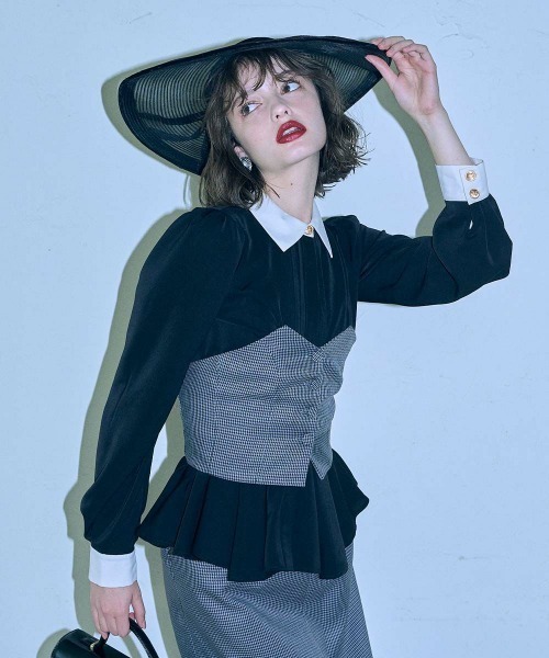 an another angelus（アンアナザーアンジェラス）の「【セットアップ対応/2サイズ展開】ミニチェックビスチェ/ananotherangelus（キャミソール・レディース・ブラウン/ブラック×グレー・2/1）」の13枚目の写真