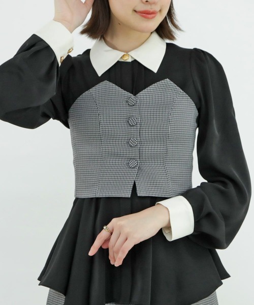 an another angelus（アンアナザーアンジェラス）の「【セットアップ対応/2サイズ展開】ミニチェックビスチェ/ananotherangelus（キャミソール・レディース・ブラウン/ブラック×グレー・2/1）」の21枚目の写真